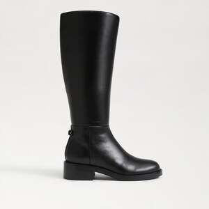 SAM EDELMAN Mable Leather Riding Boot Sz 8.5 Black Equestrian Heritage Old Money